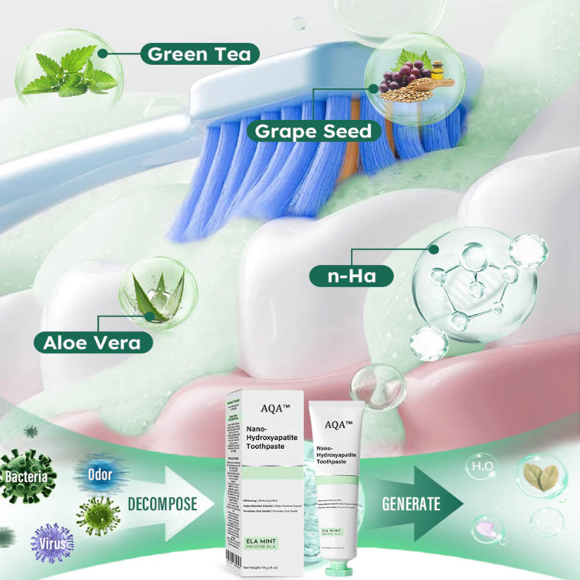 ✅Official Store | AQA™ Fluoride-Free Nano Hydroxyapatite Toothpaste 🦷Obtain American Dental Association (ADA) Certification(Helps remineralize teeth, repair cavities, treat periodontitis and mouth ulcers, and restore gum recession)